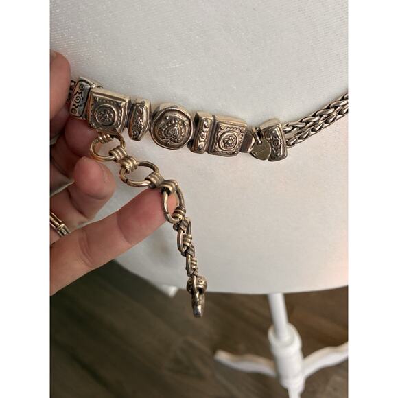 Vintage Brighton Silver Tone Metal Rope Belt Size M 34 Inches Adjustable main image 6